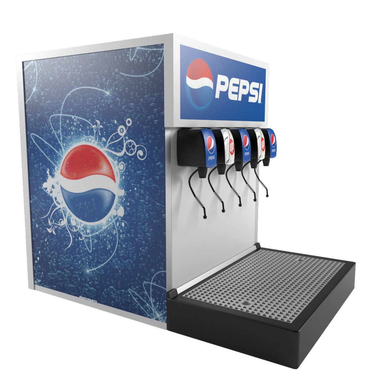 pepsi fountain machine 3D Model .c4d .max .obj .3ds .fbx .stl .blend 