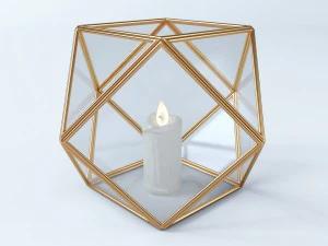 世界之家的玻璃容器刻面 3D 模型