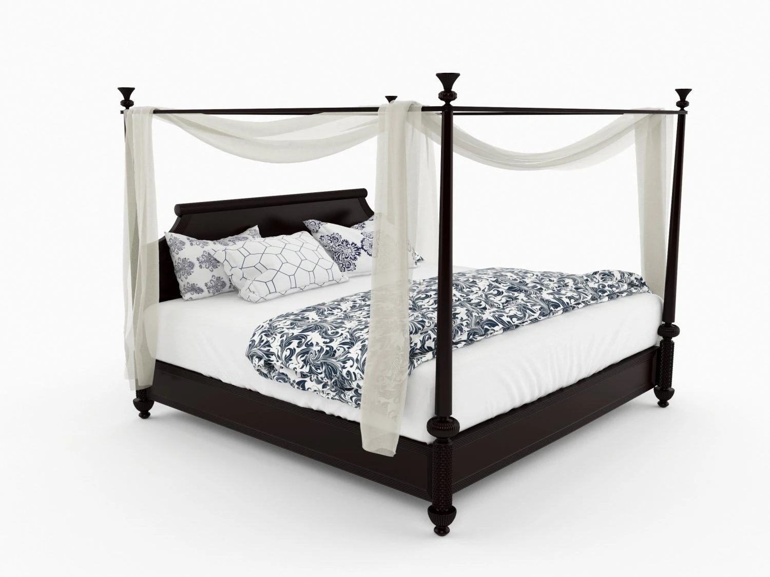 diamond head bed 3D Model .c4d .max .obj .3ds .fbx .stl .blend 