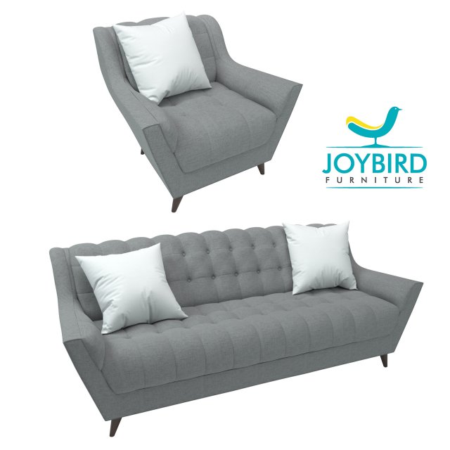 fitzgerald sofa joybird collection 3D Model .c4d .max .obj .3ds .fbx .stl .blend 