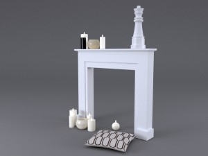 3d fireplace mantel freeport maisons du monde model 3D Model