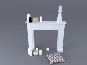 3d fireplace mantel freeport maisons du monde model 3D Model
