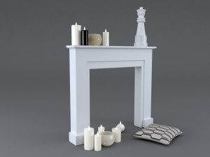 3d fireplace mantel freeport maisons du monde model 3D Model