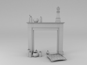 3d fireplace mantel freeport maisons du monde model 3D Model