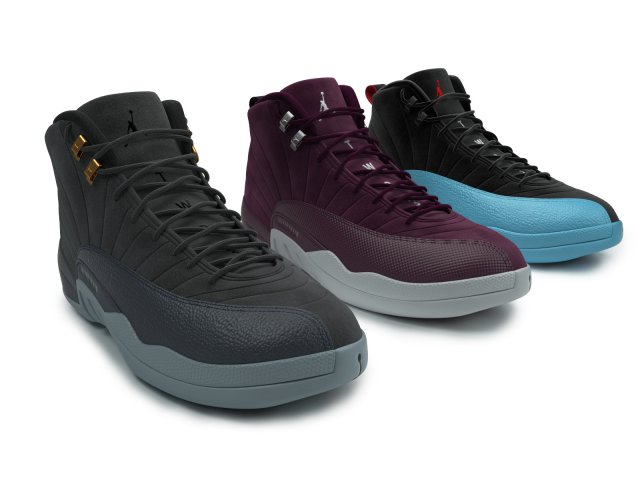 air jordan 12 retro nike 3D Model .c4d .max .obj .3ds .fbx .stl .blend 