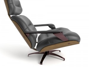 athea pivoting armchair and ottoman roche bobois 3Dモデル