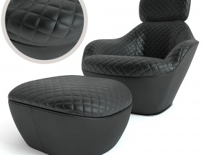 bergamote armchair and ottoman 3D Model