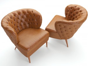 fado armchair leather 3D Model