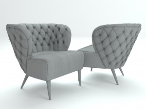 fado armchair leather 3D Modell