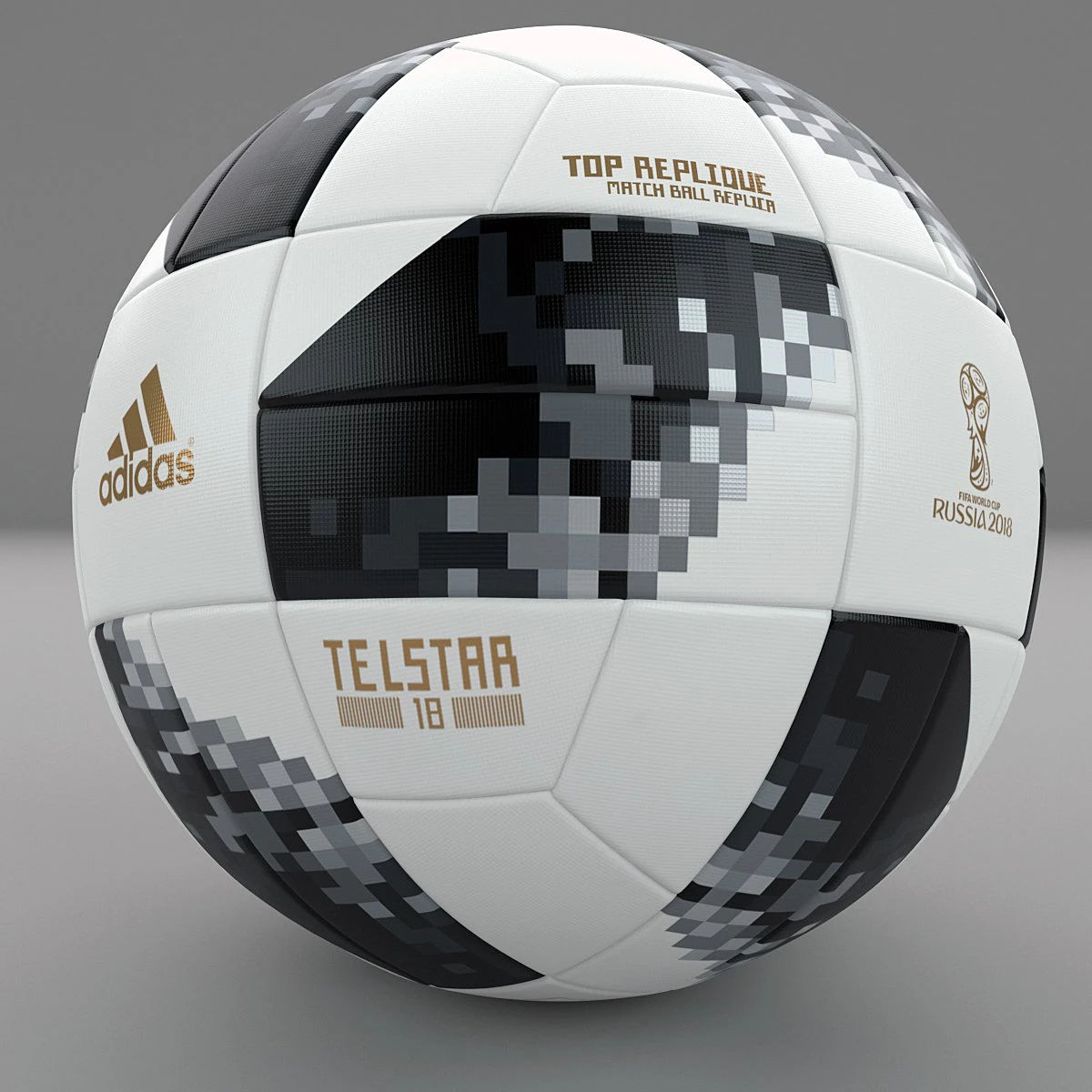 adidas telstar 18 world cup top replique 3D Model .c4d .max .obj .3ds .fbx .stl .blend 