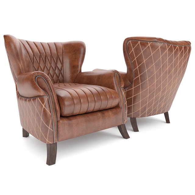 armchair vintage country 3D Model .c4d .max .obj .3ds .fbx .stl .blend 