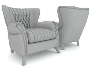 armchair vintage country 3D Model
