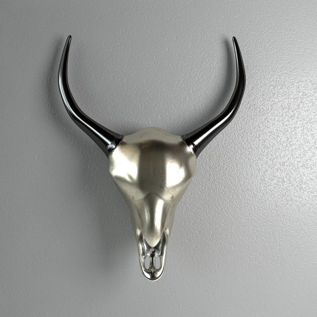 deco antler scull rose gold Modèle 3D .c4d .max .obj .3ds .fbx .stl .blend