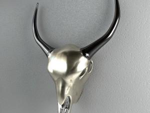 deco antler scull rose gold Modèle 3D