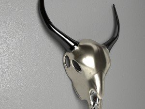 deco antler scull rose gold Modèle 3D