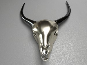 deco antler scull rose gold Modèle 3D