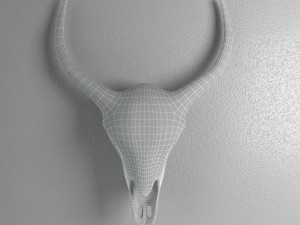 deco antler scull rose gold Modèle 3D