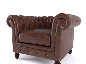 brooklyn chesterfield leather sofa and loveseat and armchair Model 3D