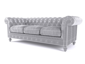 brooklyn chesterfield leather sofa and loveseat and armchair Model 3D