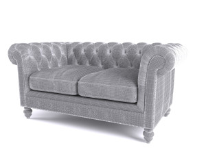 brooklyn chesterfield leather sofa and loveseat and armchair Model 3D