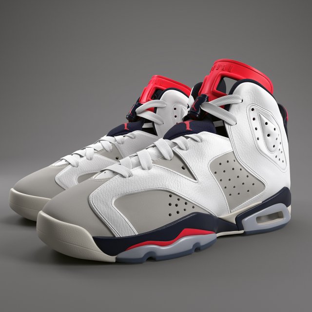 air jordan 6 retro pbr 3D Model .c4d .max .obj .3ds .fbx .stl .blend 
