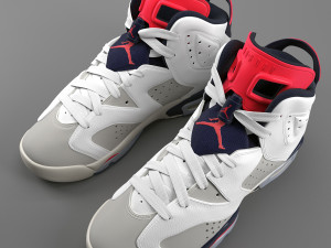 air jordan 6 retro pbr 3D Model