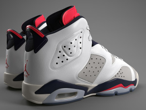 air jordan 6 retro pbr 3D Model