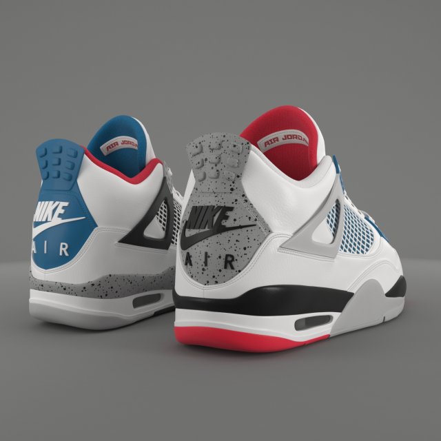 air jordan 4 retro what the pbr Low-poly 3D Model