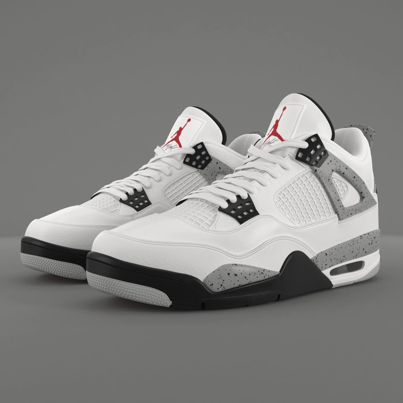 air jordan 4 retro cement pbr 3D Model .c4d .max .obj .3ds .fbx .stl .blend 