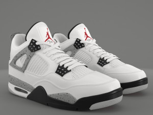 air jordan 4 retro cement pbr 3D Model