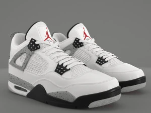 air jordan 4 retro cement pbr 3D Model