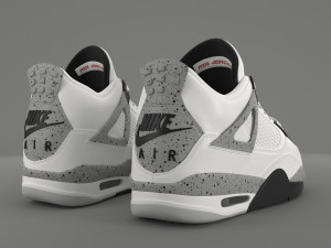 air jordan 4 retro cement pbr 3D Model