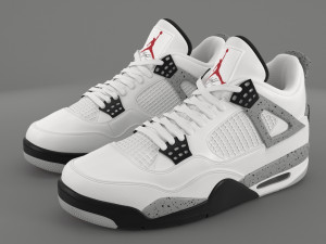 air jordan 4 retro cement pbr 3D Model