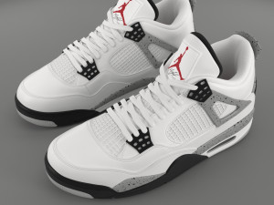 air jordan 4 retro cement pbr 3D Model