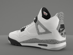 air jordan 4 retro cement pbr 3D Model
