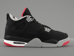 air jordan 4 retro bred pbr 3D Model