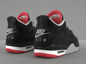 air jordan 4 retro bred pbr 3D Model