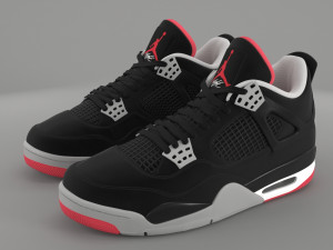 air jordan 4 retro bred pbr 3D Model