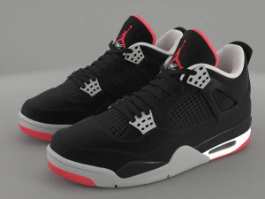 air jordan 4 retro bred pbr 3D Model