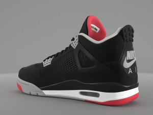 air jordan 4 retro bred pbr 3D Model