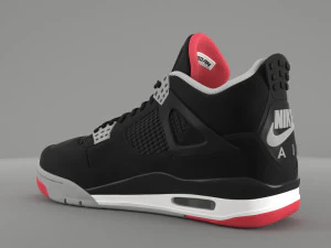 air jordan 4 retro bred pbr 3D Model