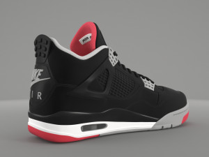 air jordan 4 retro bred pbr 3D Model