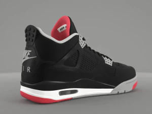air jordan 4 retro bred pbr 3D Model