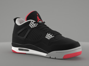 air jordan 4 retro bred pbr 3D Model