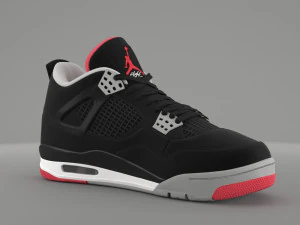 air jordan 4 retro bred pbr 3D Model