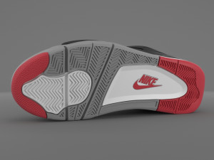 air jordan 4 retro bred pbr 3D Model