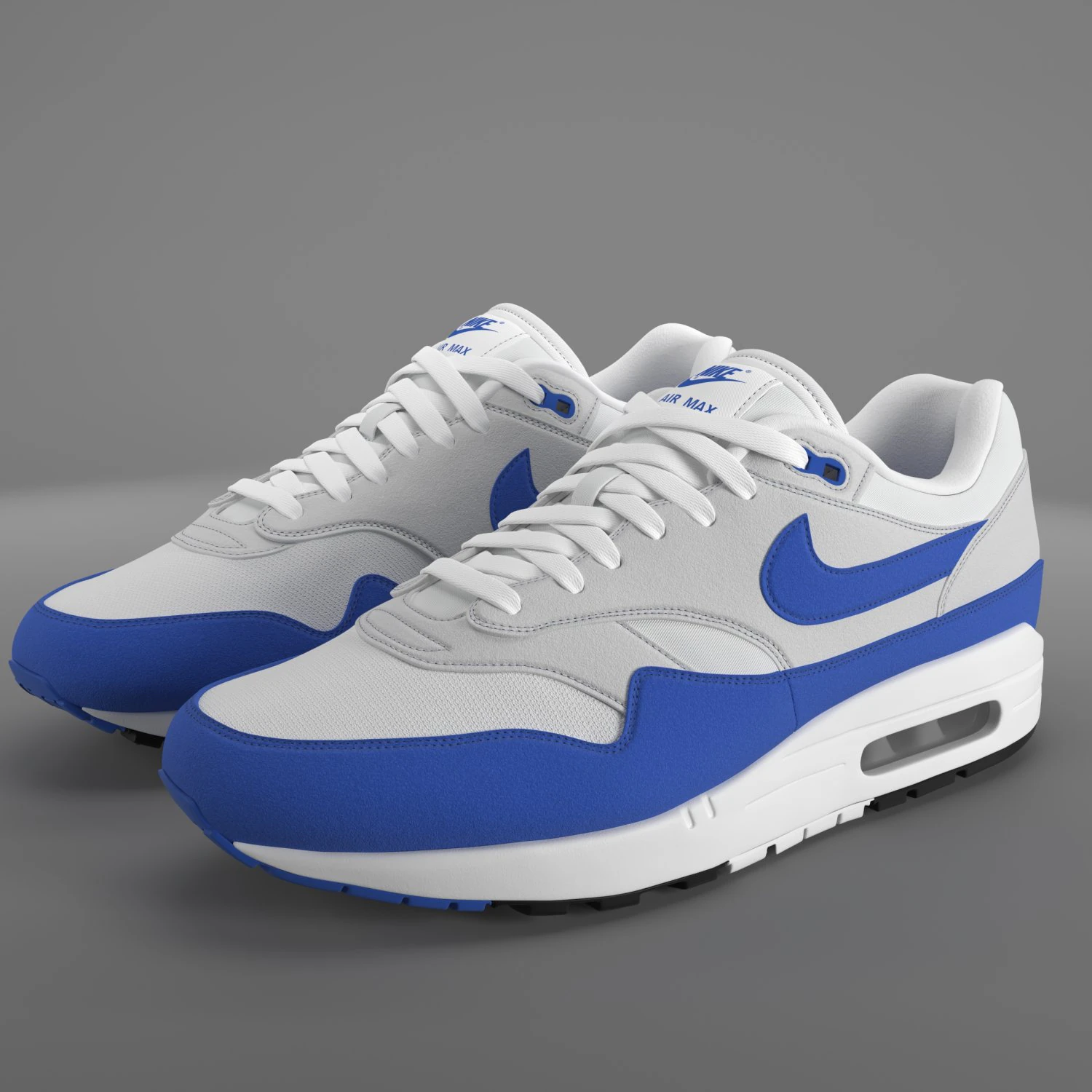 air max 1 nike anniversary royal pbr 3D Model .c4d .max .obj .3ds .fbx .stl .blend