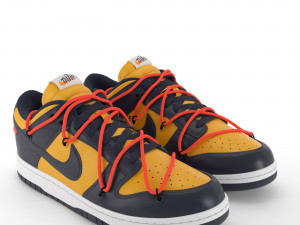 nike dunk low off-white university gold pbr 3Dモデル