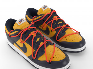 nike dunk low off-white university gold pbr 3Dモデル