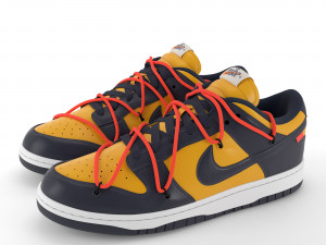 nike dunk low off-white university gold pbr 3Dモデル
